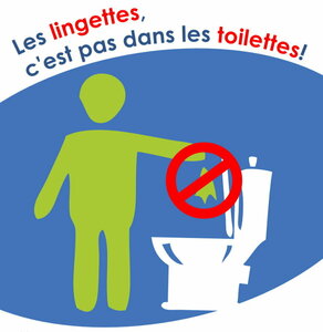 Les lingettes, c'est pas dans les toilettes